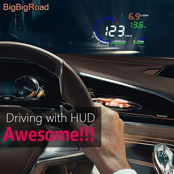 BigBigRoad Automobilių HUD Head Up Display Už Fiat Scudo 500 Punto Stilo 