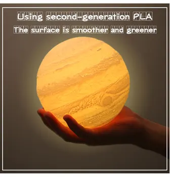 USB Spalvinga 3D Spausdinimo Jupiteris Lempos Planetos Šviesos Star Nuotolinio Contorl Įkrovimo Miegamasis Namų Dekoro Naktinis Apšvietimas Vaikų dovanų