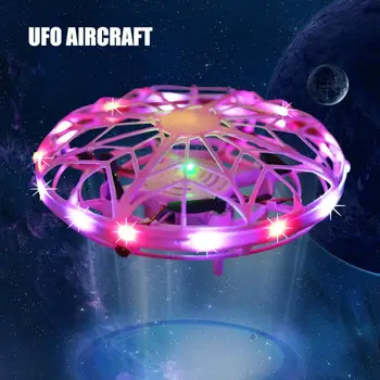 Mini Drone Infraraudonųjų spindulių Jutiklį, UFO, Plaukiojantiems Žaislo Indukcijos Orlaivių Quadcopter Vaikams Led Žibintai, Lankstus ABS Medžiagos Saugos Žaislai