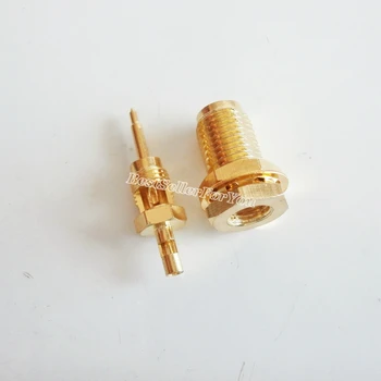 10vnt RP-SMA Lydmetalis Jack moterų (vyrų pin) pertvaros RF jungtis IPX 1.13 mm kabelio