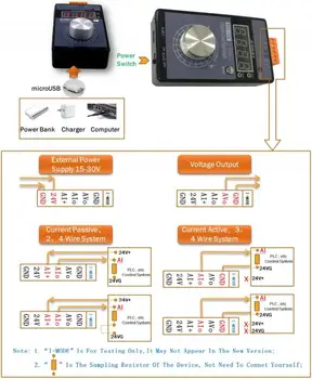 Naujas Skaitmeninis 4-20mA arba 0-10V Įtampos Signalo Generatoriaus, 0-20mA Srovės Siųstuvas