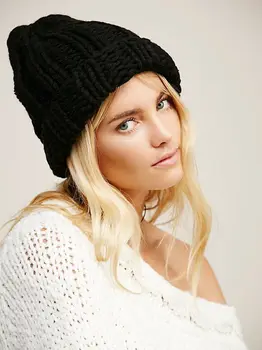 Moterų Žiemos Beanie Skrybėlių Megzti Ponios Mados Šiltos, Minkštos vientisos spalvos Slidinėjimo Skrybėlės