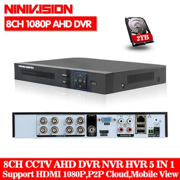 NINIVISION 1080P 2mp VAIZDO Kamera 1080N 8 Kanalo 8CH Priežiūros Vaizdo įrašymo Hibridinis 5 in 1 