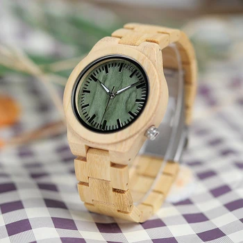BOBO PAUKŠČIŲ V-P12 Originalus Bambuko Moterų Laikrodis Klasikinis Lankstymo Sagtimi Kvarco Judėjimas Riešo Žiūrėti Mot. Laikrodis