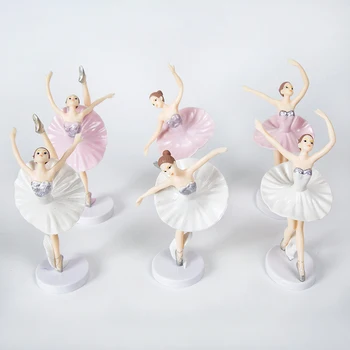 3 Vnt Baleto Mergina Tortas Toppers su Pagrindo Miniatiūrinės Statulėlės Žaislai Figūrėlės Playset Pyragas Apdaila THJ99