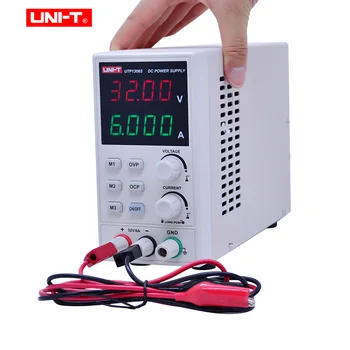 VIENETO UTP1306S Mini DC maitinimo šaltinis 4 Skaitmenų LED Ekranas Didelis Tikslumas Reguliuojamas dc maitinimo Jungiklis 0~32V/0~6A AC 220V 50Hz