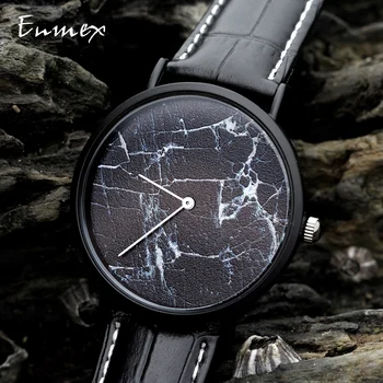 2019 dovana Enmex trumpas vyrų laikrodis džentelmenas laikrodis balto marmuro veido kūrybinės dizaino Plono atveju mados kvarciniai laikrodžiai