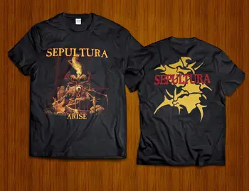 Derliaus Sepultura Atsirasti Naujas Black Marškinėliai Perspausdinti T Shit Spausdinimo Trumpas Rankovės Atsitiktinis O Kaklo Medvilnės