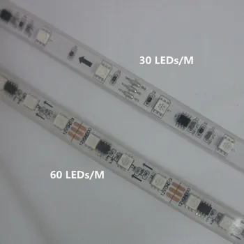 Spalvinga šviesos magija žibintai 5m 150LED/300LED DC12V ws2811ic 5050 RGB SMD adresuojamo ws2811 led pikselių juostos Lanksčios LED juostelės