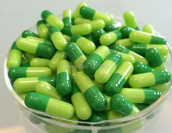 1# 1,000 vnt,žalia, šviesiai žalia, tuščias capsuls,kietos želatinos tuščios kapsulės, dydis 1!(sujungtos arba skirstomi kapsules galima!)