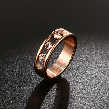 Madinga Nerūdijančio Plieno Žiedai Moterims Žmogus CZ Strazdų Patelės Rose Aukso Spalvos Piršto Žiedą Vestuvių Dalyvavimo Šalies Juvelyriniai dirbiniai